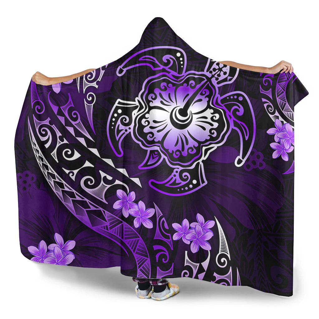 Hawaii Hooded Blanket Kanaka Maoli Map With Turtle Tribal Polynesia Tattoo Luxury Design
