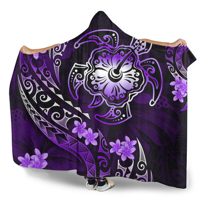Hawaii Hooded Blanket Kanaka Maoli Map With Turtle Tribal Polynesia Tattoo Luxury Design