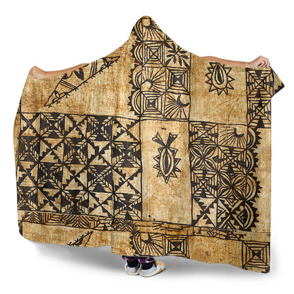 Tonga Hooded Blanket Tapa Cloth Vintage
