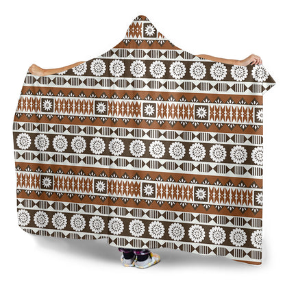 Fiji Hooded Blanket Tapa Masi Pattern