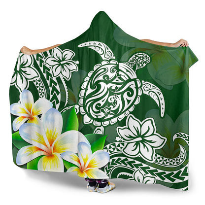 Hawaii Hooded Blanket Polynesian Turtle Tattoo Plumeria Original Style
