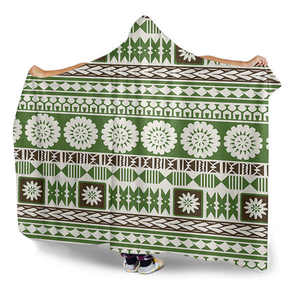 Fiji Hooded Blanket Tapa Pattern