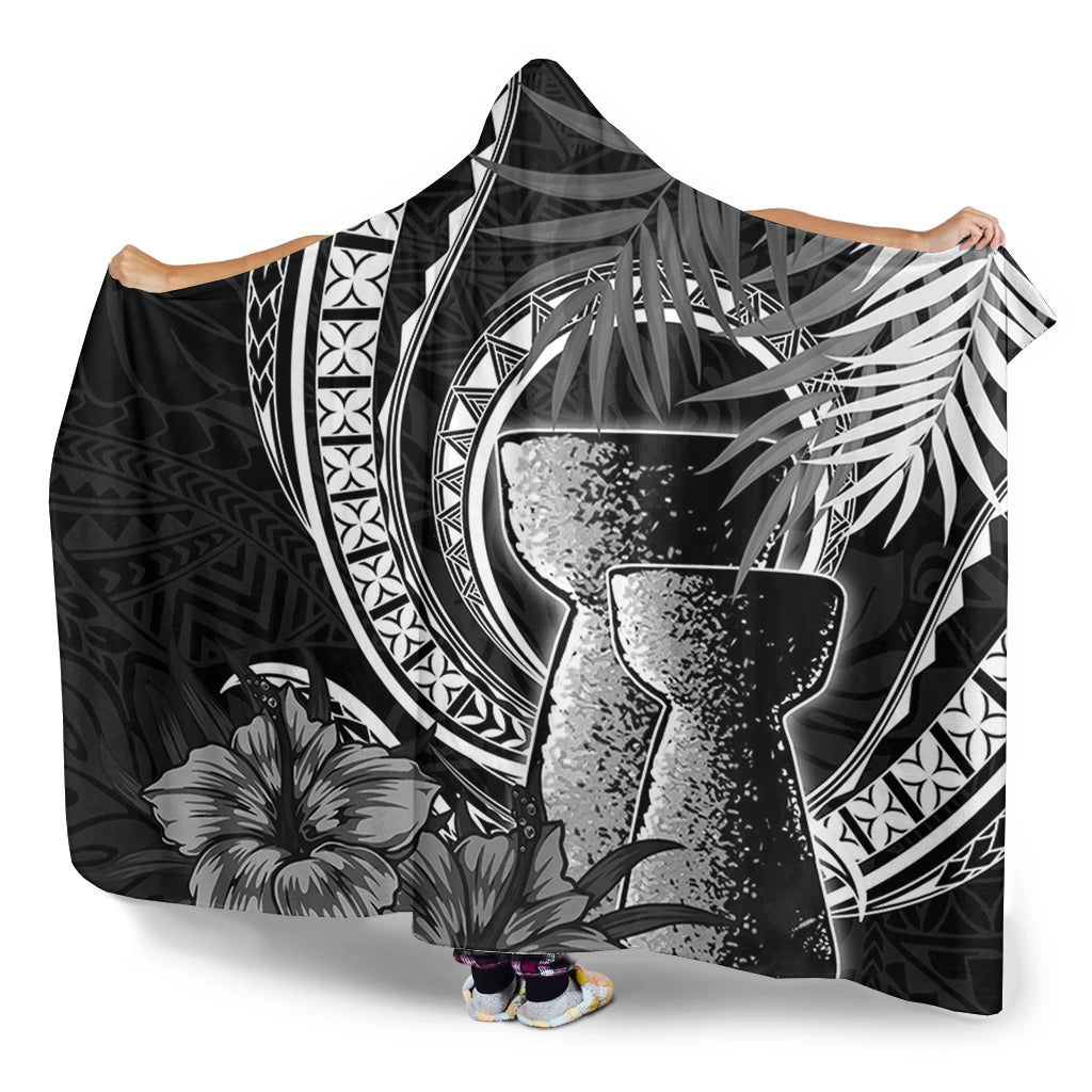 Guam Hooded Blanket Tribal Latte Stone Tropical Style