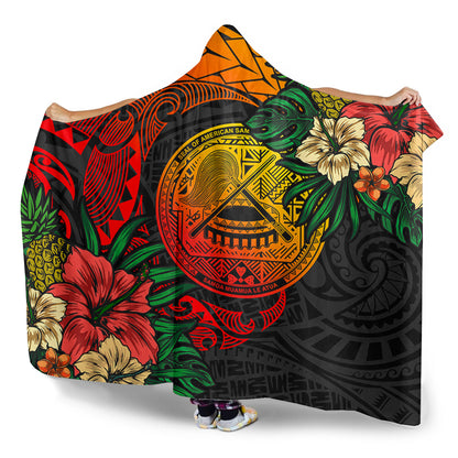 American Samoa Hooded Blanket Polynesian Coat Of Arms Tropical