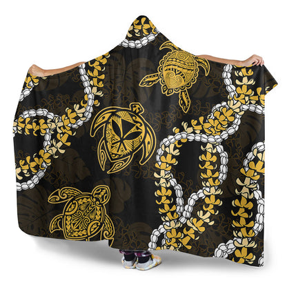 Hawaii Hooded Blanket Kanaka Maoli Floral Puakenikeni Lei
