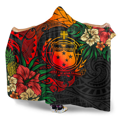 Samoa Hooded Blanket Polynesian Coat Of Arms Tropical