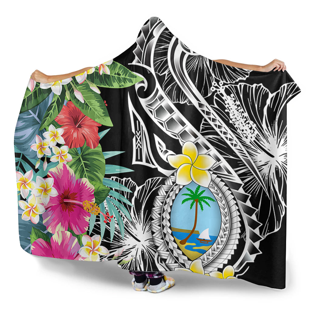 Guam Hooded Blanket Summer Plumeria Tribal Tattoo