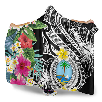 Guam Hooded Blanket Summer Plumeria Tribal Tattoo