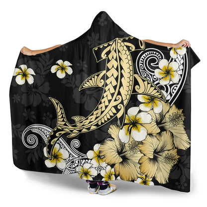 Hawaii Hooded Blanket Hammerhead Shark Gold Tropical