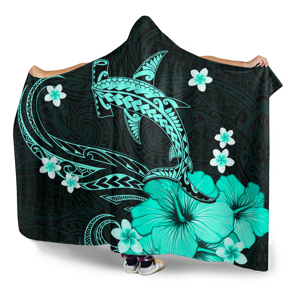 Hawaii Hooded Blanket Shark Polynesia Tribal Tattoo