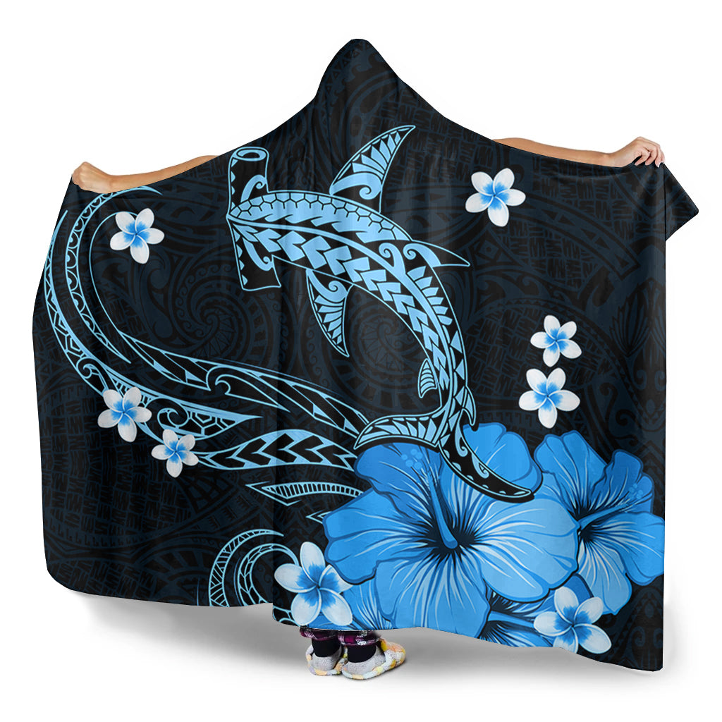 Hawaii Hooded Blanket Shark Polynesia Tribal Tattoo