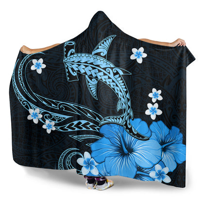 Hawaii Hooded Blanket Shark Polynesia Tribal Tattoo