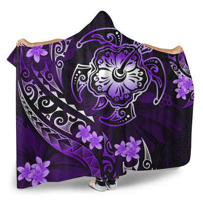 Hawaii Hooded Blanket Kanaka Maoli Map With Turtle Tribal Polynesia Tattoo Luxury Design