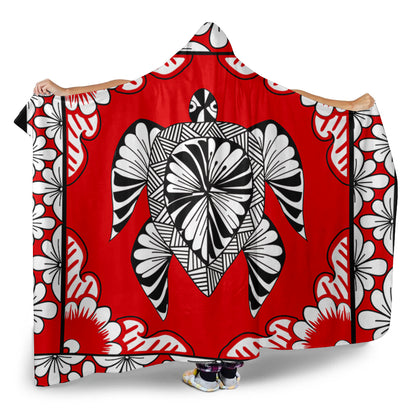 Tonga Hooded Blanket Tapa Turtle Design