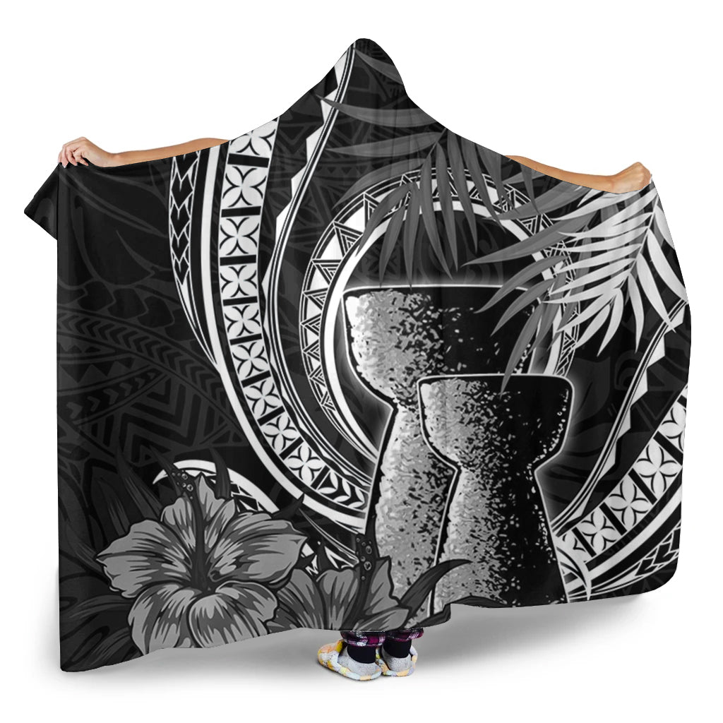 Guam Hooded Blanket Tribal Latte Stone Tropical Style