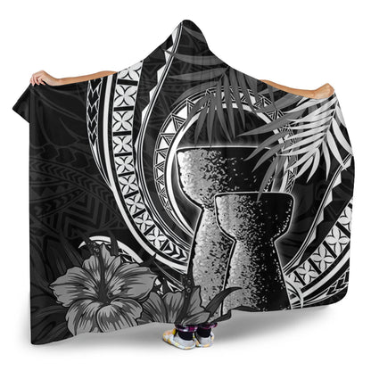 Guam Hooded Blanket Tribal Latte Stone Tropical Style