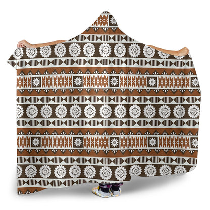Fiji Hooded Blanket Tapa Masi Pattern