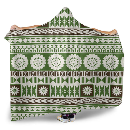 Fiji Hooded Blanket Tapa Pattern