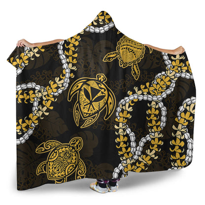 Hawaii Hooded Blanket Kanaka Maoli Floral Puakenikeni Lei