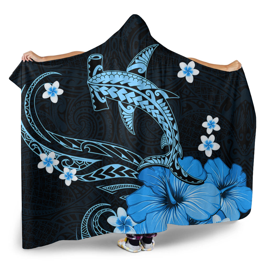 Hawaii Hooded Blanket Shark Polynesia Tribal Tattoo