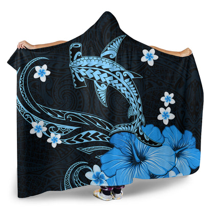 Hawaii Hooded Blanket Shark Polynesia Tribal Tattoo