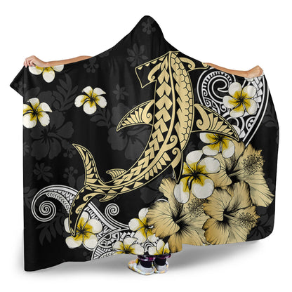 Hawaii Hooded Blanket Hammerhead Shark Gold Tropical