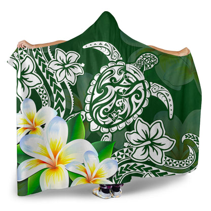 Hawaii Hooded Blanket Polynesian Turtle Tattoo Plumeria Original Style