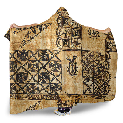 Tonga Hooded Blanket Tapa Cloth Vintage