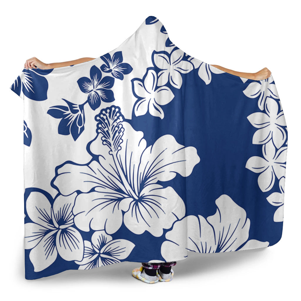 Hawaii Hooded Blanket Polynesia Fabric Floral