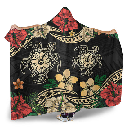 Hawaii Hooded Blanket Hawaiian Map Turtle Drawing Tattoo