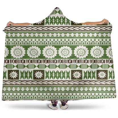 Fiji Hooded Blanket Tapa Pattern