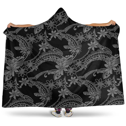 Hawaii Hooded Blanket Polynesian Print Fabric And Flower