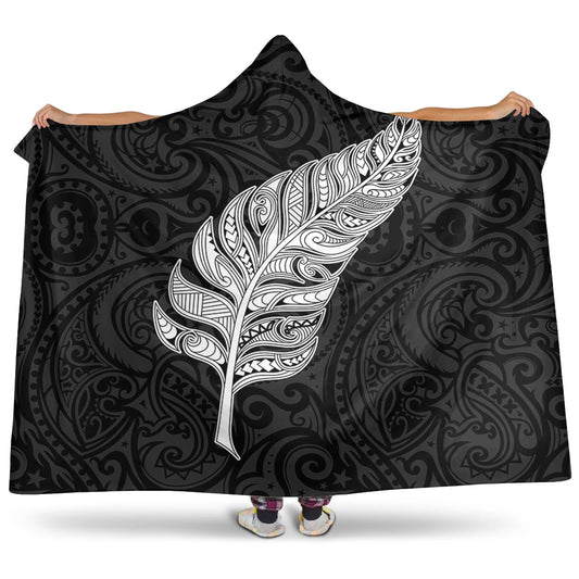 New Zealand Hooded Blanket Maori Silver Fern Simple Style