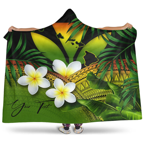 Hawaii Hooded Blanket Custom Kanaka Polynesian Tropical