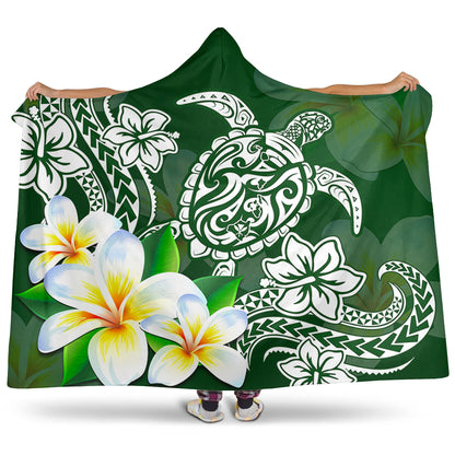 Hawaii Hooded Blanket Polynesian Turtle Tattoo Plumeria Original Style