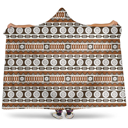 Fiji Hooded Blanket Tapa Masi Pattern