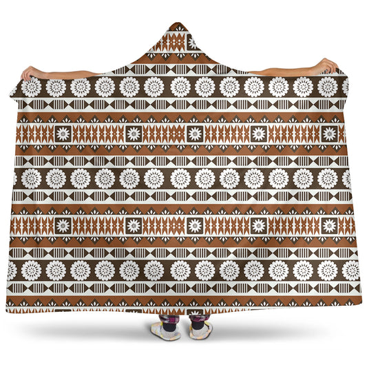 Fiji Hooded Blanket Tapa Masi Pattern