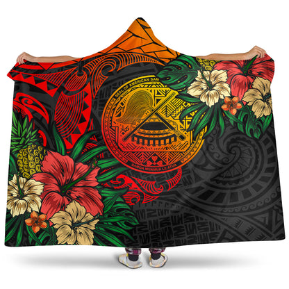 American Samoa Hooded Blanket Polynesian Coat Of Arms Tropical