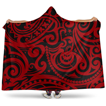 New Zealand Hooded Blanket Maori Pattern Tattoo
