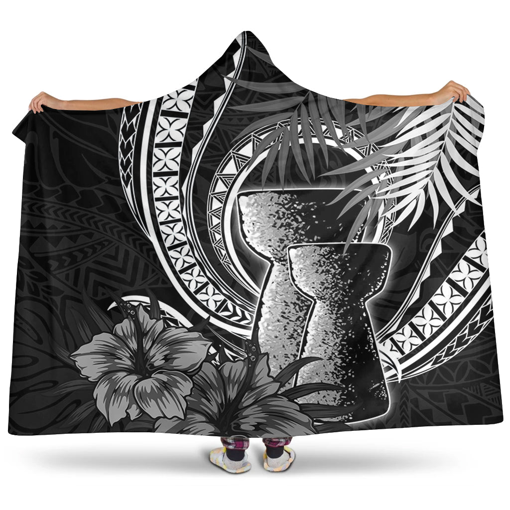 Guam Hooded Blanket Tribal Latte Stone Tropical Style