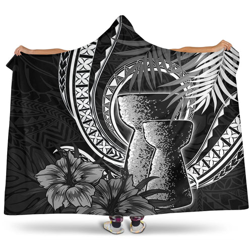 Guam Hooded Blanket Tribal Latte Stone Tropical Style