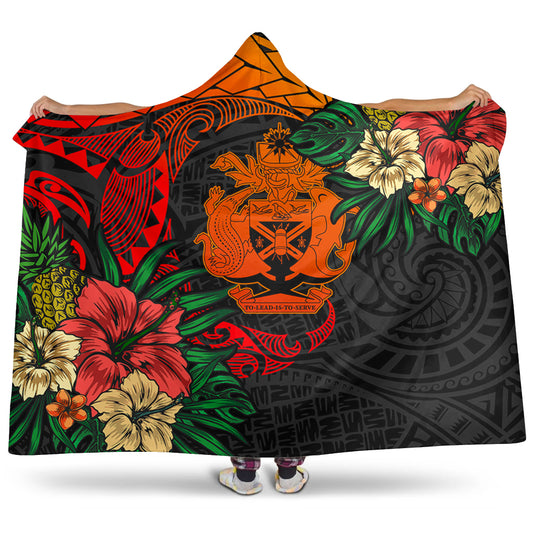 Solomon Islands Hooded Blanket Polynesian Coat Of Arms Tropical