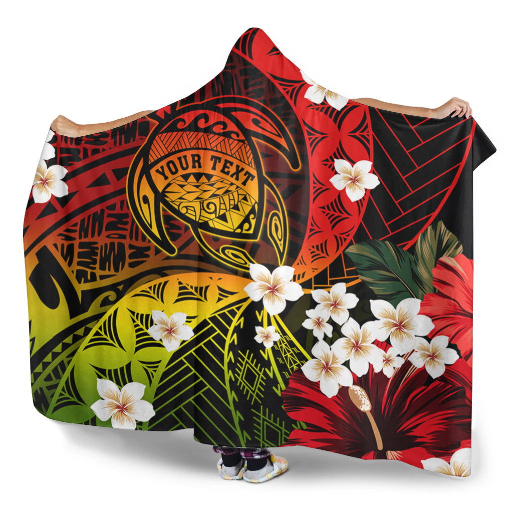 Hawaii Hooded Blanket Custom Turtle Style Reggae Tropical