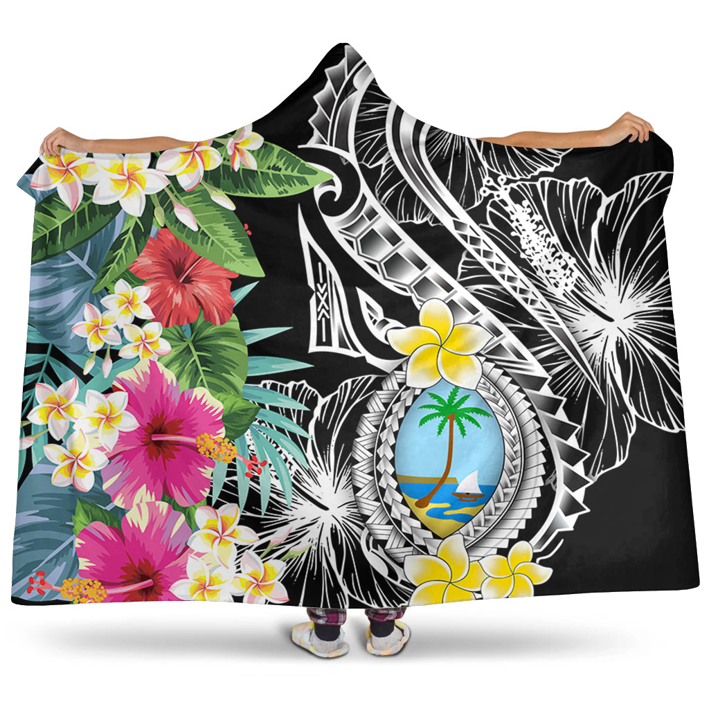 Guam Hooded Blanket Summer Plumeria Tribal Tattoo