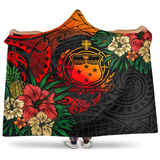 Samoa Hooded Blanket Polynesian Coat Of Arms Tropical
