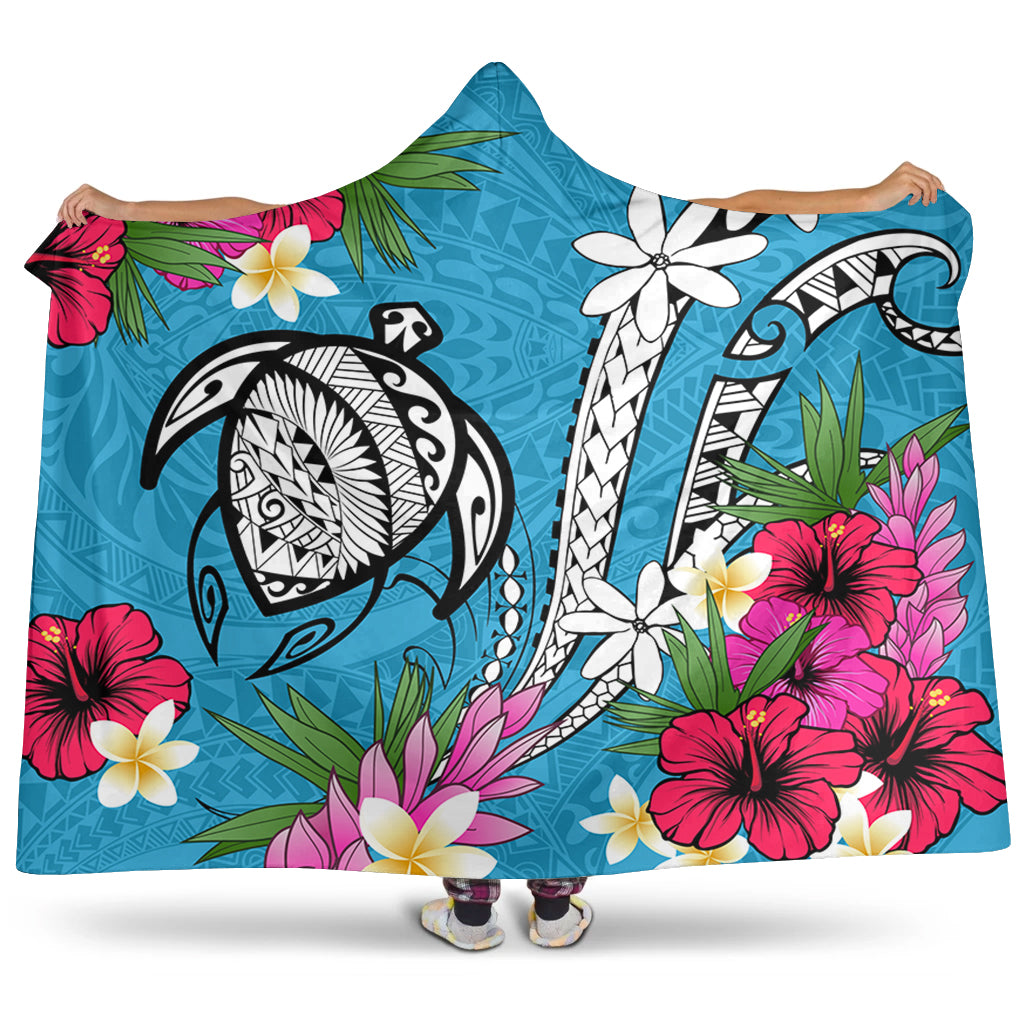 Hawaii Hooded Blanket Tribal Polynesia Tropical Summer
