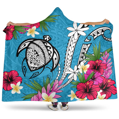 Hawaii Hooded Blanket Tribal Polynesia Tropical Summer