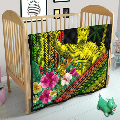 Hawaii Premium Quilt King Kamekameha Kanaka Maoli Polynesian Pattern