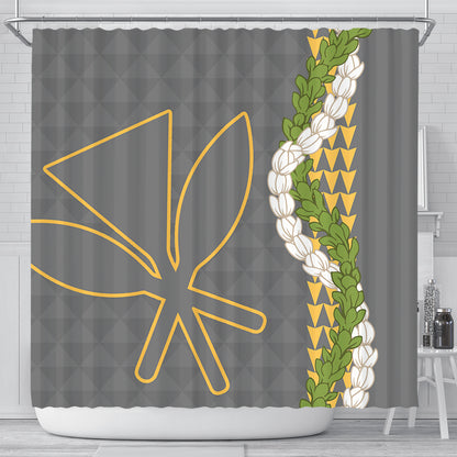Hawaii Shower Curtain Kanaka Maoli Puakenikeni Maile Flower Lei