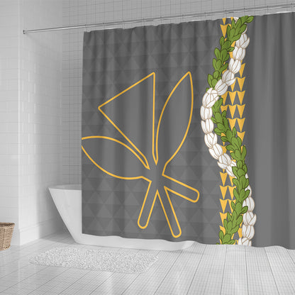 Hawaii Shower Curtain Kanaka Maoli Puakenikeni Maile Flower Lei